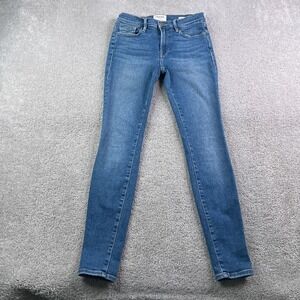 FRAME Jeans Womens 27 Blue Le Skinny de Jeanne Mid Rise Woodley Wash Denim
